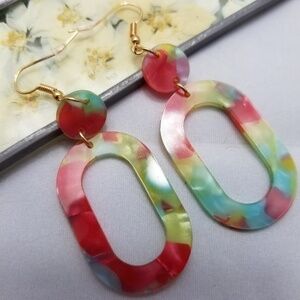 Acrylic Earrings -multi colored